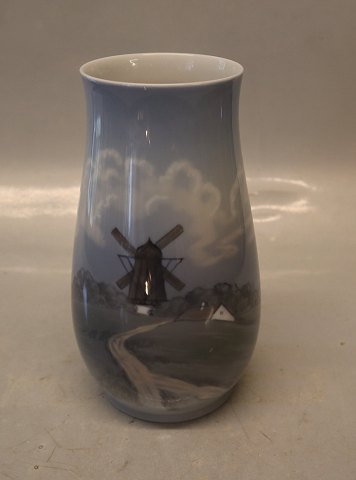 B&G 8522-210 Vase Landskab med mølle 17 cm Bing & Grøndahl