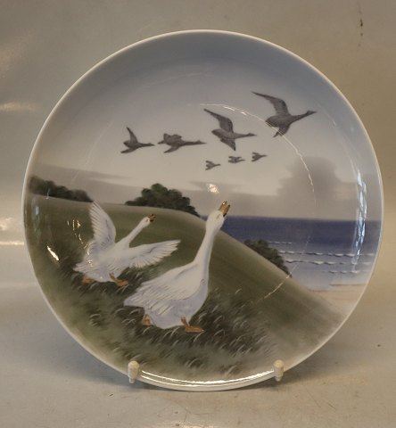 Dekorativ Vægplatter 1508-1125 Platte med gæs 25 cm Kongelig Dansk Porcelæn