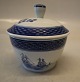 0953-46 Sugar bowl with lid 10 cm Aluminia Faience Tranquebar Navy # 46